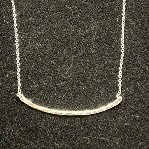 Gorjana Silver Minimalist Necklace with Curved Bar Pendant